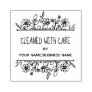 Cleaned With Care Whimsical Wildflowers Greenery  Rubber Stamp