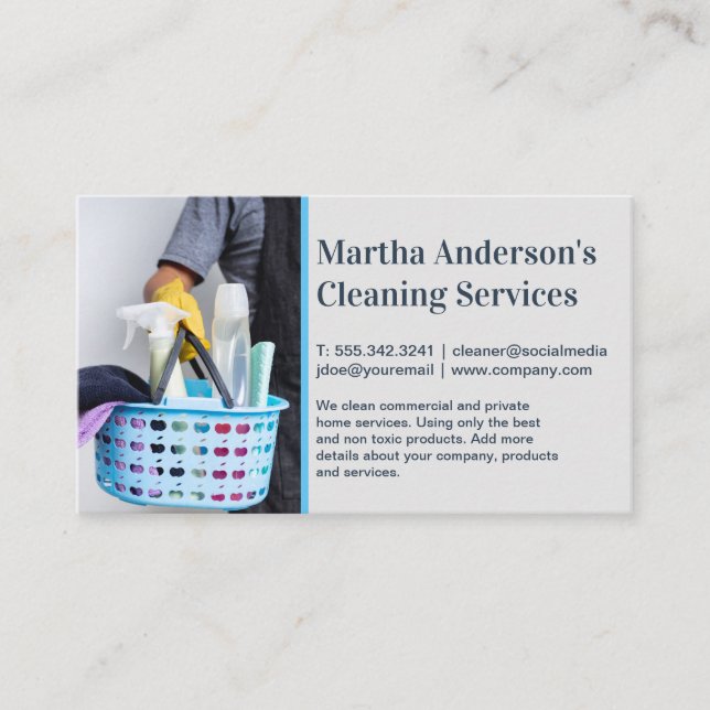 Cleaner | Basket of Sanitizing Products Business Card (Front)