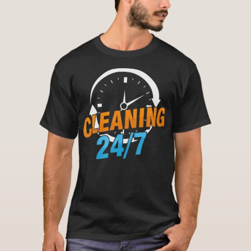 Cleaner Cleaning Clean Job Janitor Speedo 24 7 Gif T_Shirt