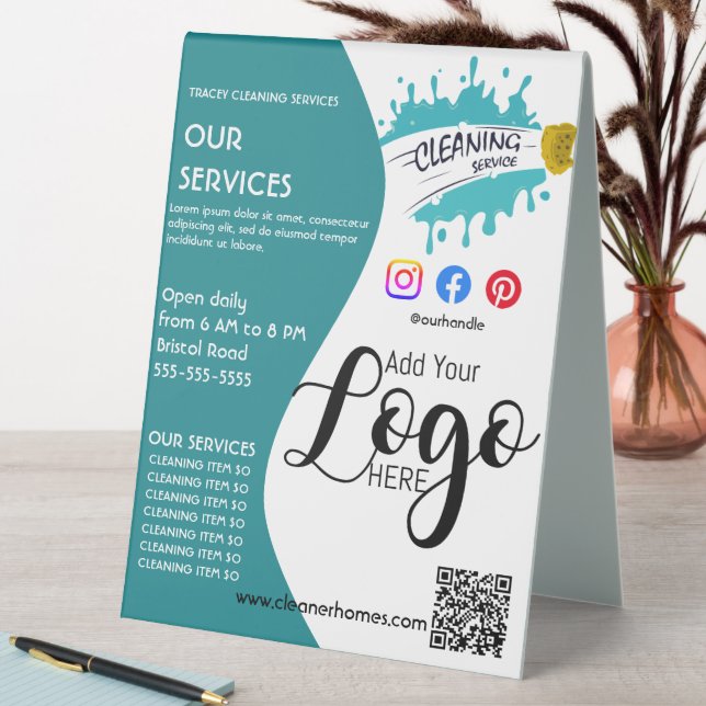 cleaner cleaning poster STUDIO poster flyer Pedest Table Tent (In SItu (Table))