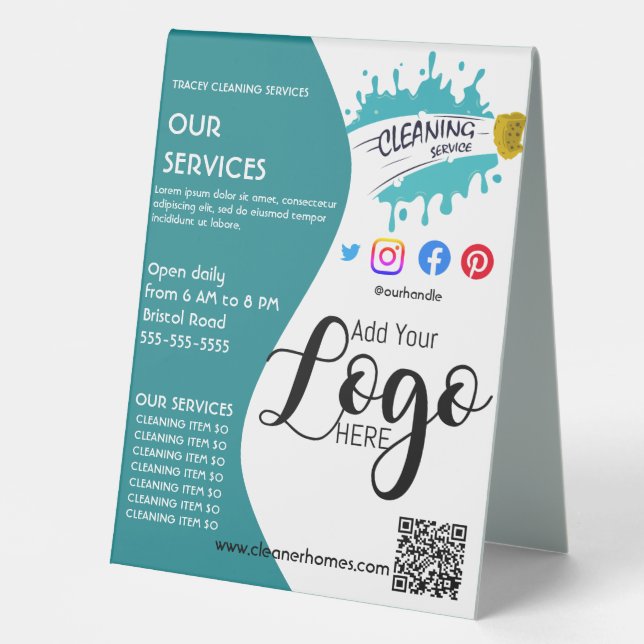 cleaner cleaning poster STUDIO poster flyer Pedest Table Tent (Front)