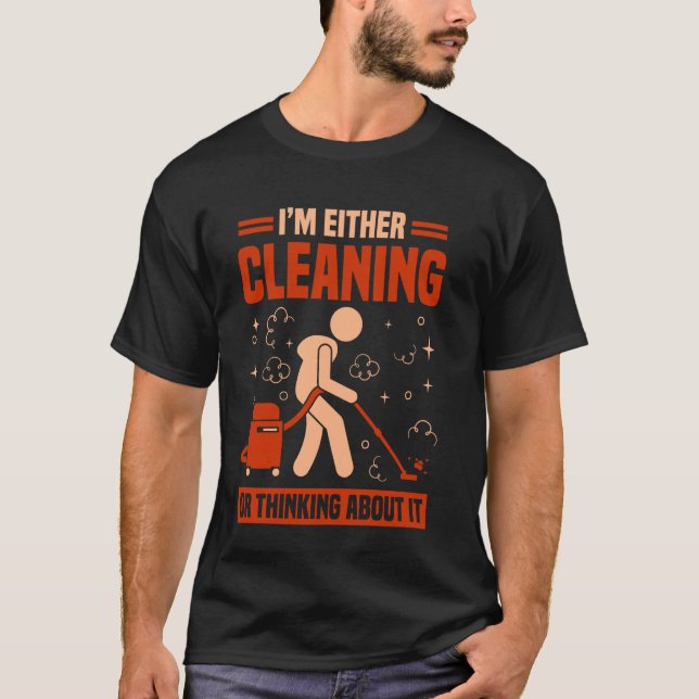 Cleaner Housekeeping Cleaning Lady Crew T-Shirt (Front)