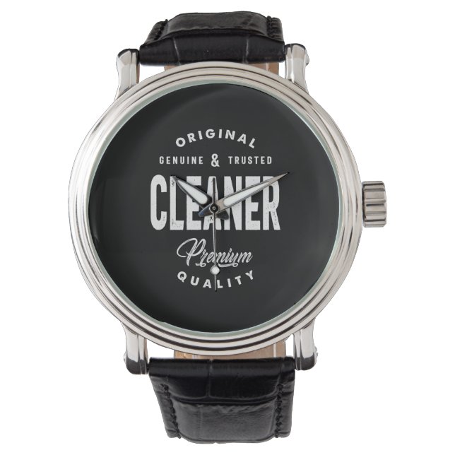 Cleaner Job Title Tee Gift Mens Womens Watch (Front)