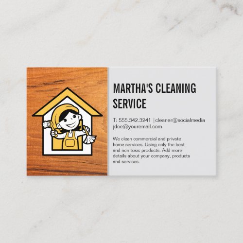Cleaner Lady  House Keeping Services Business Card