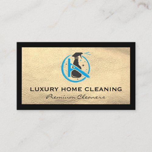 Cleaner Logo  Luxury Leather Background Business Card