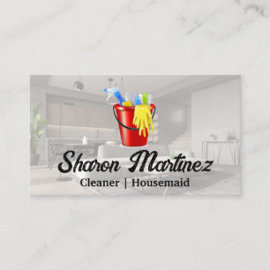 Cleaner Supply Logo House Services Living Room Business Card