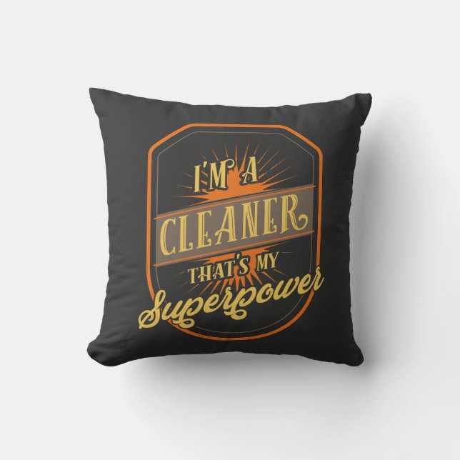 Cleaner Throw Pillow (Front)