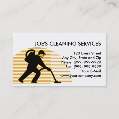 cleaner vacuuming floor business card
