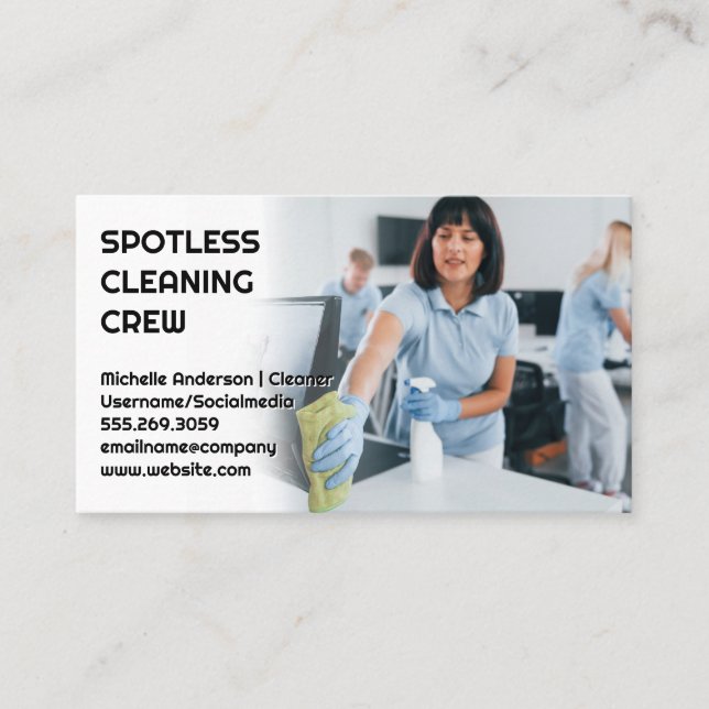 Cleaners Cleaning Office Supplies Business Card (Front)