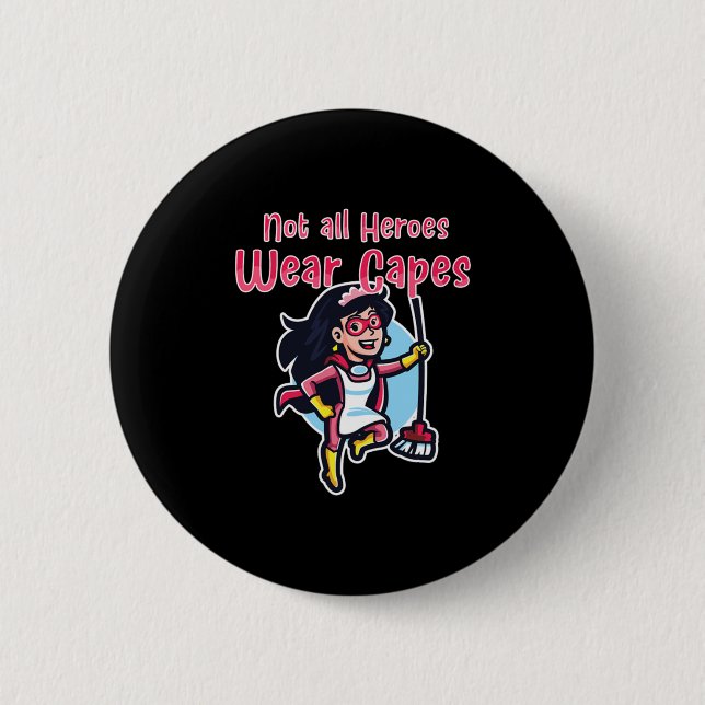 Cleaners Janitor Cleaning Service Janitors Gift Button (Front)