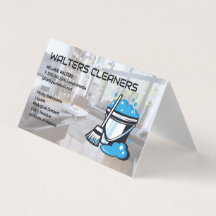 Cleaners Mop and Soap Bucket Business Card