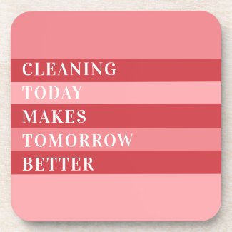 Cleaning Affirmation Pink Stripes Modern