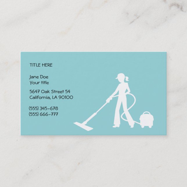 Cleaning and Housekeeping Business Card (Front)