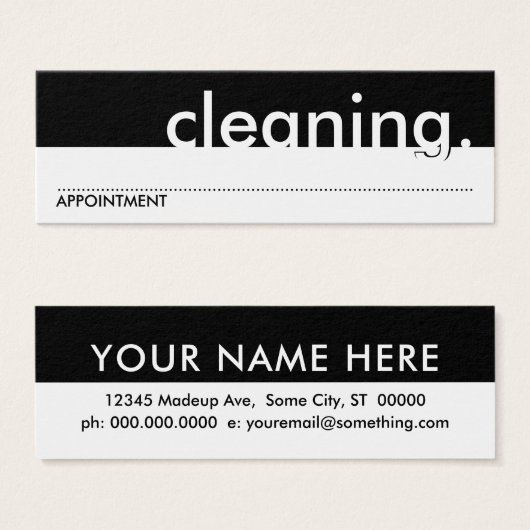 cleaning. (appointment card) (Front & Back)