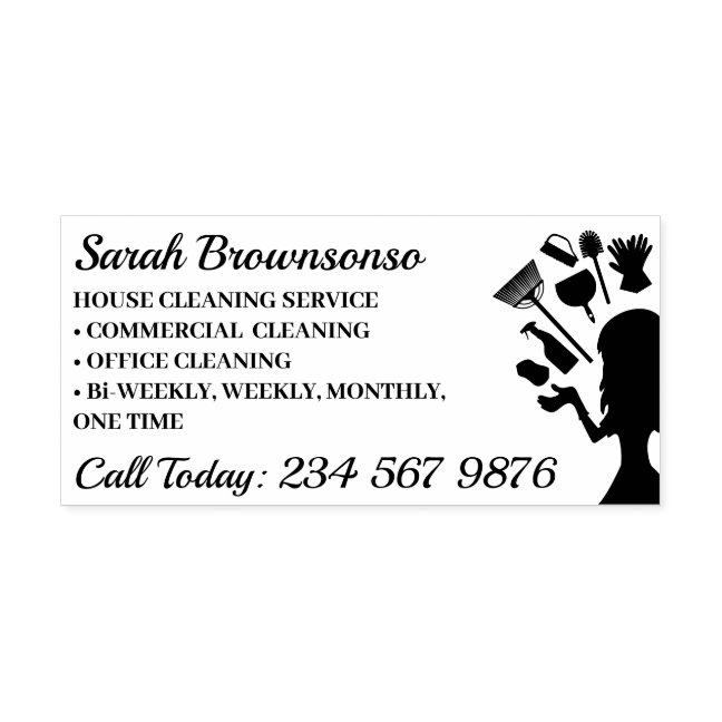 Cleaning Black Elegant Self-inking Stamp