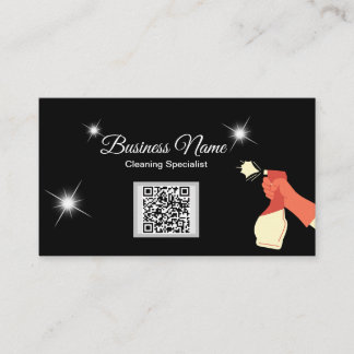 Cleaning Business Card Custom Your Social QR Code