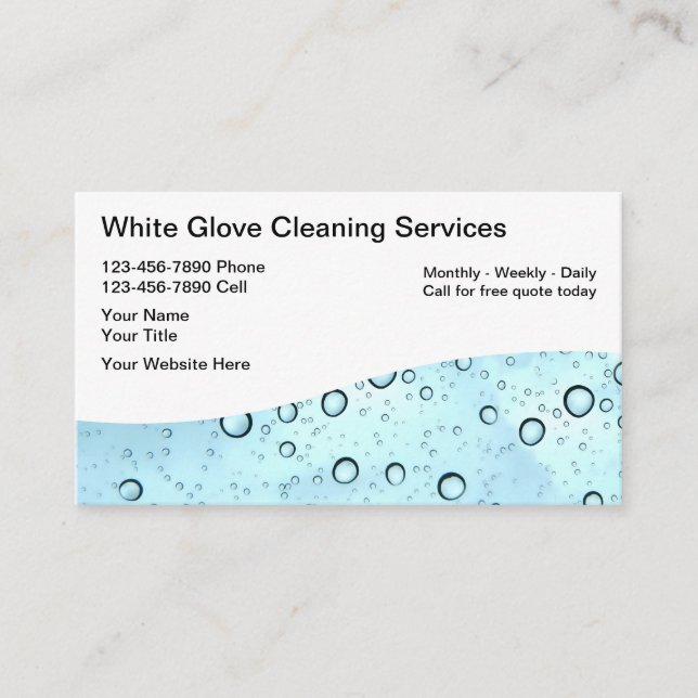 Cleaning Business Cards (Front)
