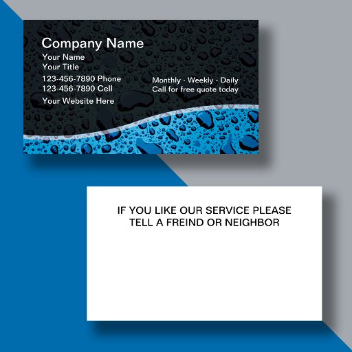 Customizable Cleaning Business Cards