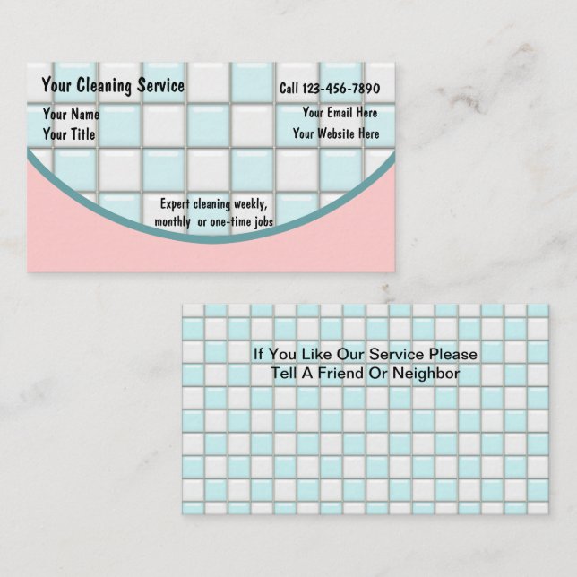 Cleaning Business Cards (Front/Back)