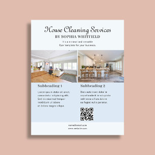 Cleaning Business Vintage Script Photo Blue Flyer