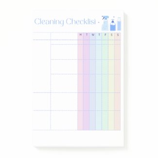 Cleaning Checklist Post-it Notes