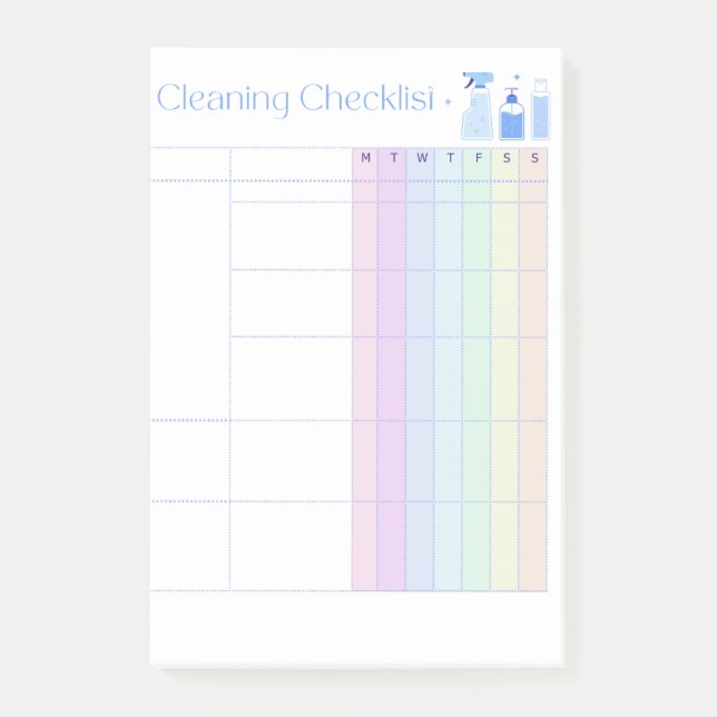 Cleaning Checklist Post-it Notes (Front)