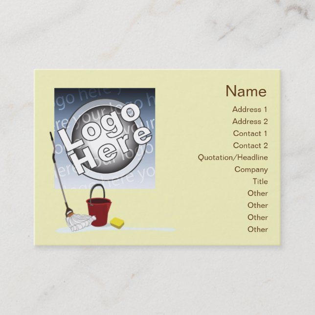 Cleaning - Chubby Business Card (Front)