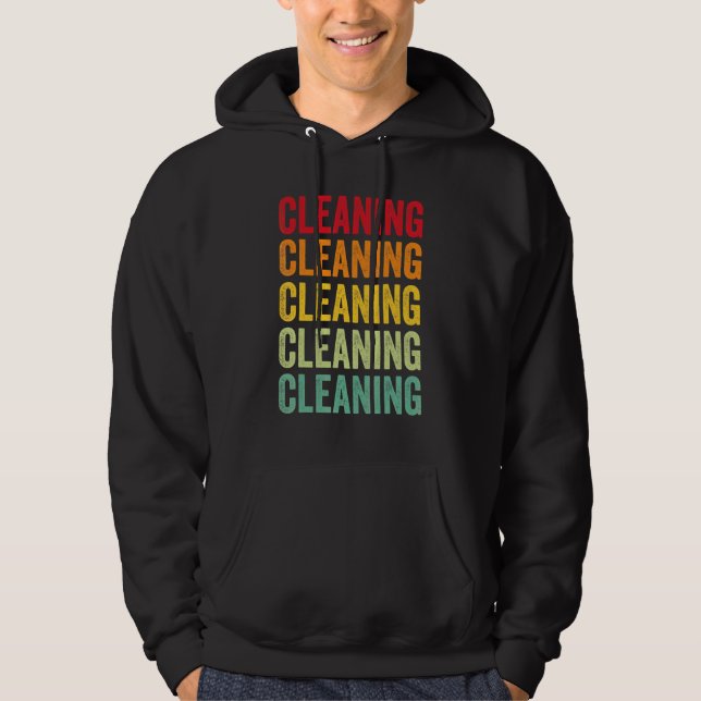 Cleaning Cleaning Hobbyist Rainbow Design Hoodie (Front)