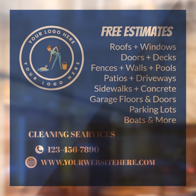 Cleaning Company | Custom Logo Cleaning Service Window Cling (Sheet 2)