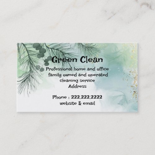 Cleaning Company Green Eco_ Friendly Nature Bus Business Card