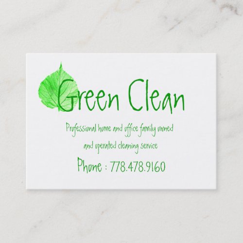 Cleaning Company, Green, Eco- Friendly, Nature Business Card Template