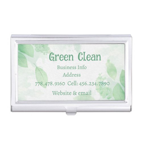 Cleaning Company Green Eco_ Friendly Nature   Business Card Case