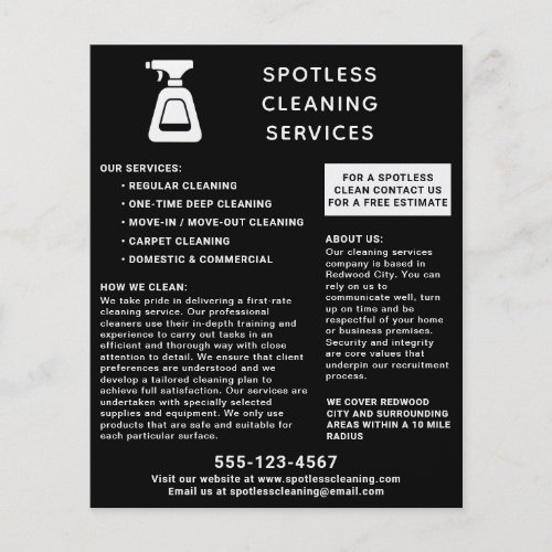 Cleaning Company Spray Bottle Black Flyer