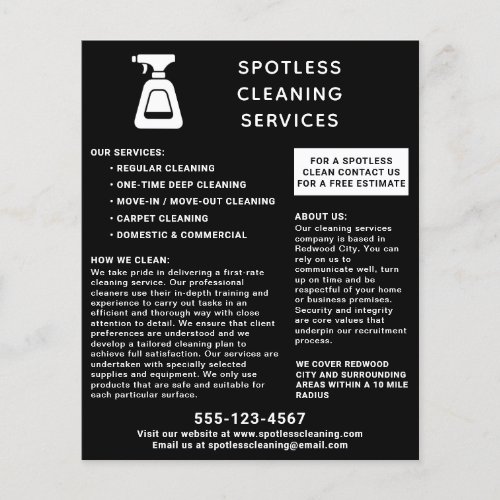 Cleaning Company Spray Bottle Black Flyer