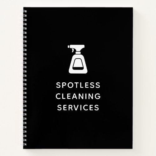 Cleaning Company Spray Bottle Black Notebook