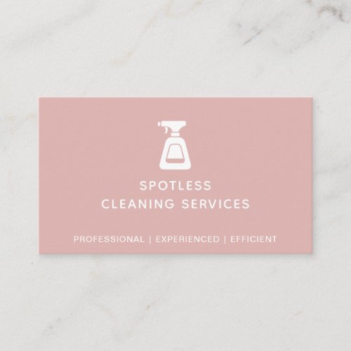 Cleaning Company Spray Bottle Dusty Pink  Business Card