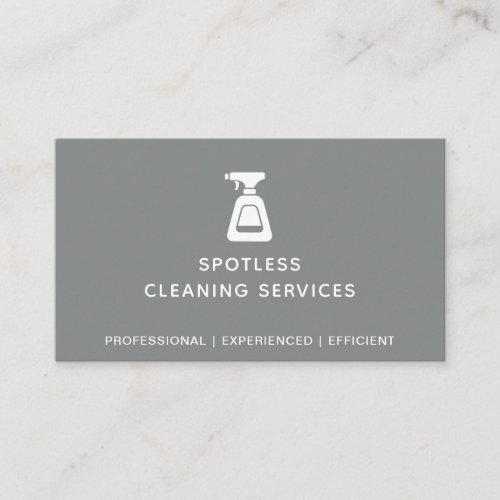 Cleaning Company Spray Bottle Gray Business Card