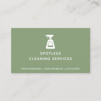 Cleaning Company Spray Bottle Sage Green Business Card