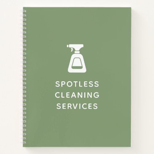 Cleaning Company Spray Bottle Sage Green Notebook