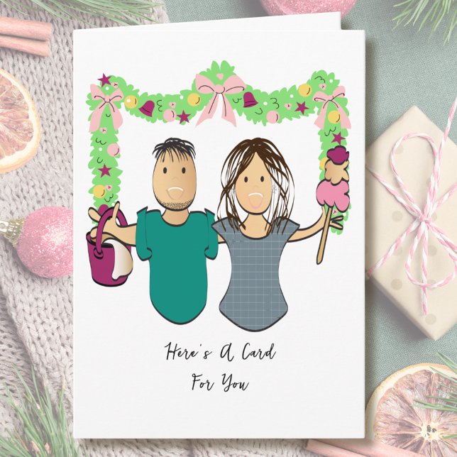 Cleaning Couple Cartoon Funny Thank You  Card (Creator Uploaded)