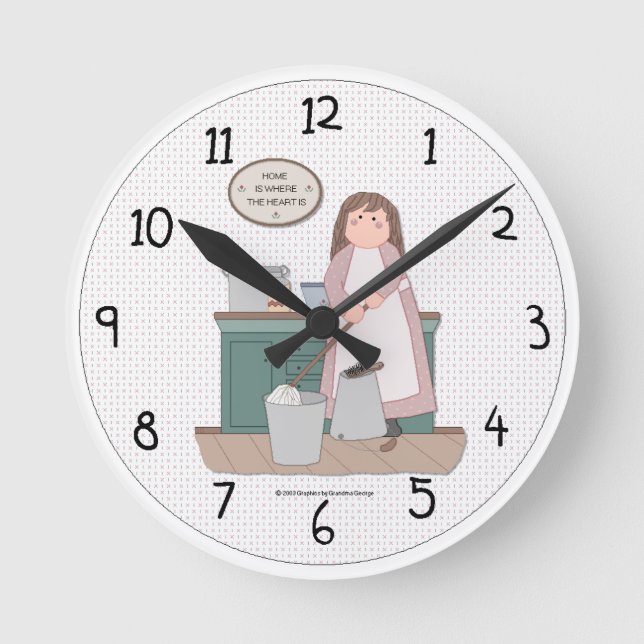 Cleaning Day Country Wall Clock (Front)