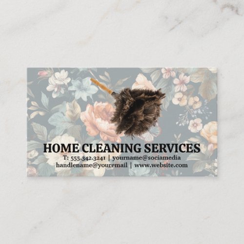 Cleaning Duster  Elegant Floral Pattern Business Card