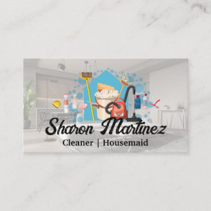 Cleaning Equipment Logo House Services Business Card