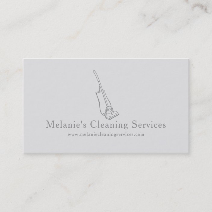 Cleaning gray vintage vacuum business card