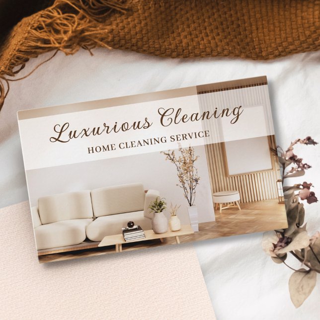 Cleaning House Clean Service Modern Business Card (Creator Uploaded)