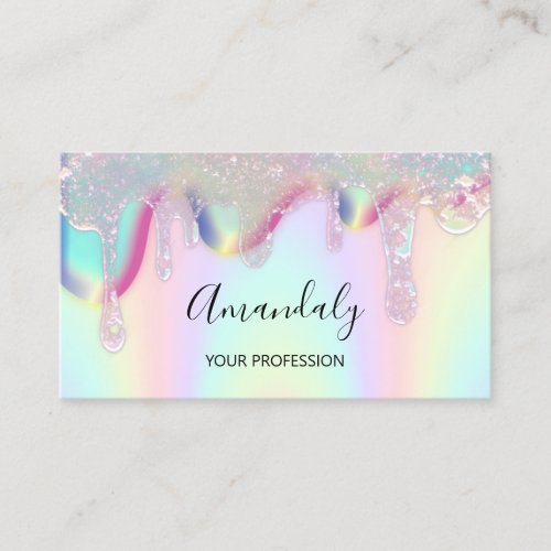 Cleaning House Office Services Logo Holograph Drip Business Card