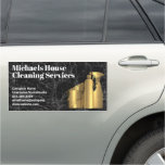 Cleaning House Tools | Golden | Black Marble Car Magnet at Zazzle