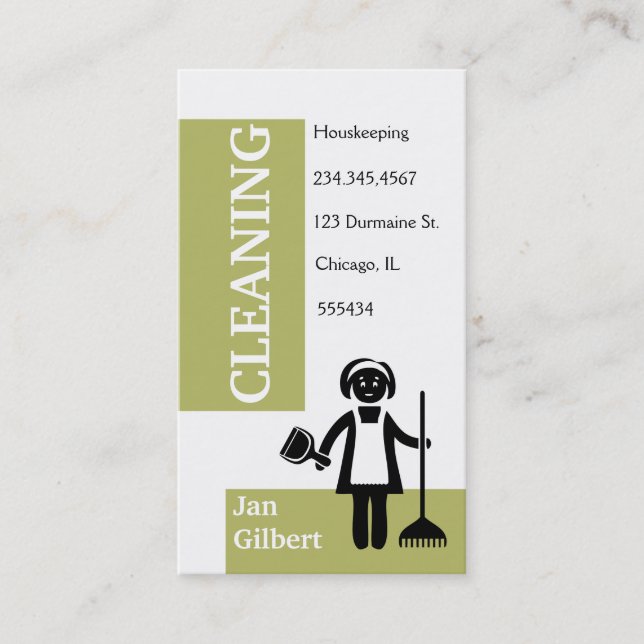Cleaning Housekeeping Business Card (Front)