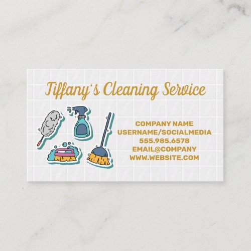 Cleaning Icons  Bathroom Tiles Business Card