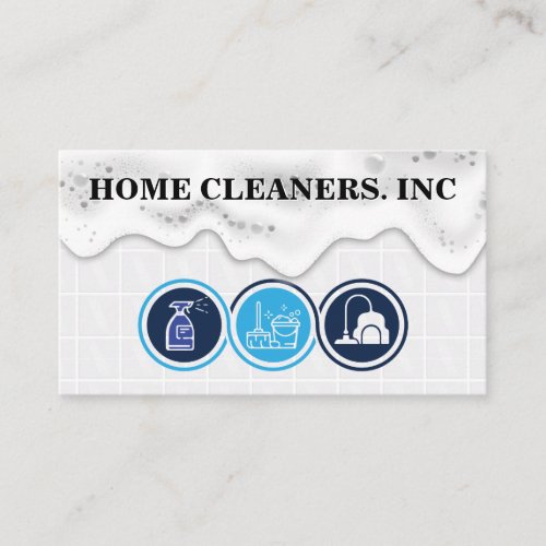 Cleaning Icons  Bathroom Tiles  Soap Foam Business Card